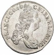 3 Kreuzers - Francis I of Lorraine, as co-ruler Uncovered chest obverse image