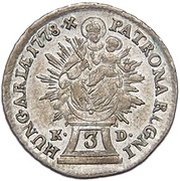3 Kreuzers - Maria Theresa, Hungary, 1778-1779 reverse image
