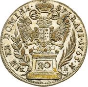 20 Kreuzers - Francis I of Lorraine, as co-ruler, Hungary, 1755-1765 reverse image