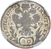 20 Kreuzers - Joseph II, as co-ruler Körmöcbánya/Kremnitz, Hungary, 1767-1780 reverse image