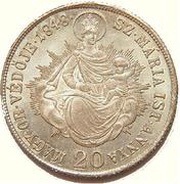 20 Kreuzers - Ferdinand V War of Independence Coinage, Hungary, 1848 reverse image