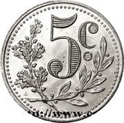 5 Centimes Alger Chamber of Commerce reverse image