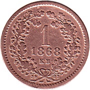 1 Kreuzer - Francis Joseph I reverse image
