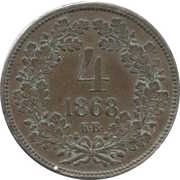 4 Kreuzers - Francis Joseph I reverse image