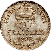 10 Kreuzers - Francis Joseph I, Hungary, 1870-1889 reverse image