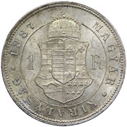 1 Forint - Francis Joseph I, Hungary, 1882-1890 reverse image