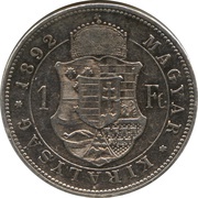 1 Forint - Francis Joseph I, Hungary, 1890-1892 reverse image