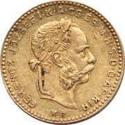 10 Francs / 4 Forint - Francis Joseph I obverse image