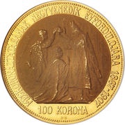 100 Korona - Francis Joseph I Coronation reverse image