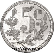 5 Centimes Alger Chamber of Commerce; Essai reverse image