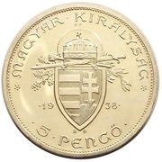5 Pengő Death of St. Stephan - Trial Proof Restrike obverse image