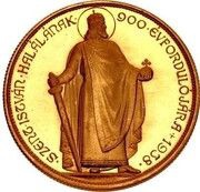 100 Pengő - Miklós Horthy Death of St. Stephan - Pattern, Hungary, 1938 reverse image