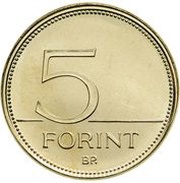 5 Forint 75 Years of the Forint - N, Hungary, 2021 reverse image