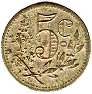 5 Centimes Alger Chamber of Commerce reverse image