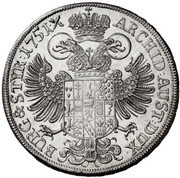 ½ Thaler - Maria Theresia Graz, Austria, 1751-1754 reverse image