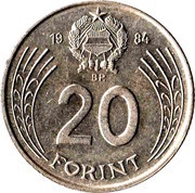 20 Forint, Hungary, 1982-1989 reverse image
