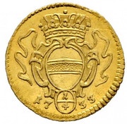 ¼ Ducat - Charles VI Vienna, Austria, 1733 reverse image