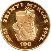 100 Forint Zrínyi Miklós, Hungary, 1966 reverse image