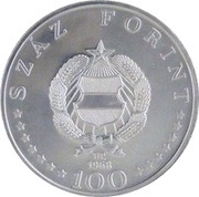 100 Forint Ignác Semmelweis, Hungary, 1968 reverse image