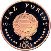 100 Forint Ignác Semmelweis, Hungary, 1968 reverse image