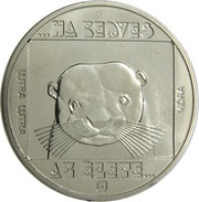 100 Forint Otter, Hungary, 1985 reverse image