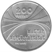 200 Forint Hungarian Academy of Science obverse image
