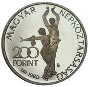 200 Forint XIII Winter Olympics, Lake Placid, Pattern obverse image