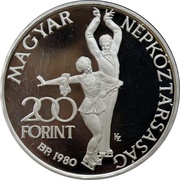 200 Forint XIII Winter Olympics, Lake Placid obverse image