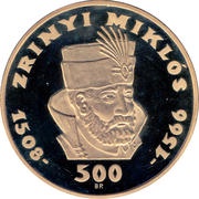 500 Forint Zrínyi Miklós, Hungary, 1966 reverse image