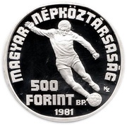 500 Forint World Football Championship obverse image