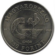 750 Forint 750th anniversary of Győr becoming a royal town obverse image