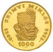 1000 Forint Zrínyi Miklós, Hungary, 1966 reverse image