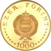 1000 Forint Ignác Semmelweis, Hungary, 1968 reverse image