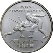 1000 Forint Atlanta Olympics - Fencing, Hungary, 1995 reverse image
