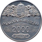 2000 Forint 90th anniversary of the foundation of the National Bank obverse image