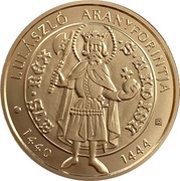 2000 Forint Gold Florin of I. Ulászló, Hungary, 2020 reverse image