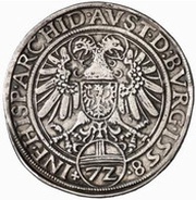 1 Reichsthaler 72 Kreuzer - Ferdinand I Hall, Austria, 1558 reverse image