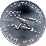 5000 Forint Lake Fertő obverse image