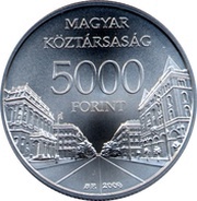 5000 Forint Budapest World Heritage Site obverse image