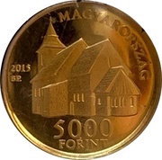 5000 Forint Bible of Vizsoly obverse image