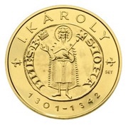 10 000 Forint Gold Forint of Károly Róbert - Piedfort, Hungary, 2012 reverse image