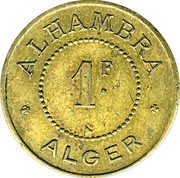 1 Franc Alhambra - Alger reverse image