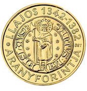 50 000 Forint Gold Forint of I. Lajos - Piedfort, Hungary, 2013 reverse image