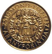 50 000 Forint Gold Florin of I Zsigmond - piedfort, Hungary, 2016 reverse image