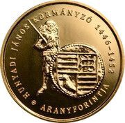50 000 Forint Gold Florin of János Hunyadi, Hungary, 2022 reverse image