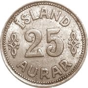 25 Aurar - Christian X reverse image