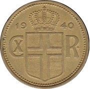 2 Krónur - Christian X obverse image