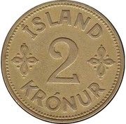 2 Krónur - Christian X reverse image