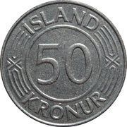 50 Krónur Sovereignty reverse image