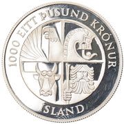 1000 Krónur 1st Settlement obverse image